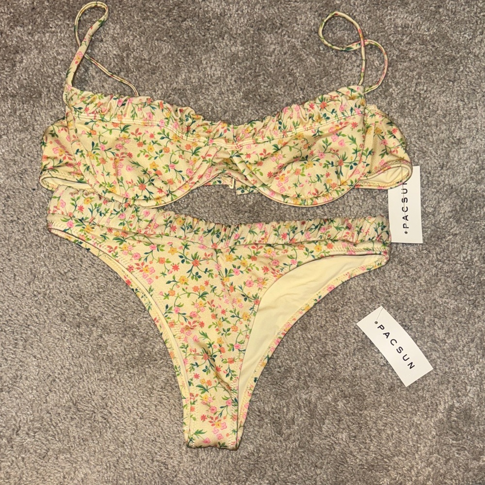 PacSun Yellow Floral Bikini